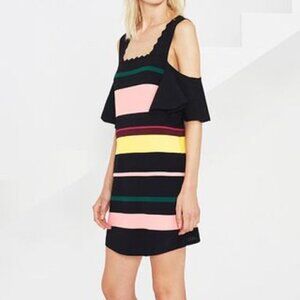 APIECE APART Lira Striped Knit Off Shoulder Dress Small
